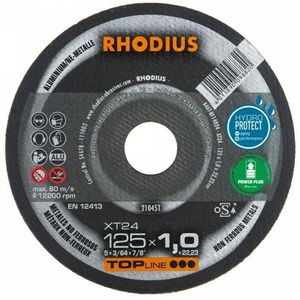 Rhodius 210451 XT24 TOPline Lll Doorslijpschijf Extra Dun 125 X 22,23 X 1,0mm (50 St)