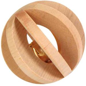 Trixie Natuurlijk Houten Lamellenbal Speeltje voor Kleine Dieren 6cm