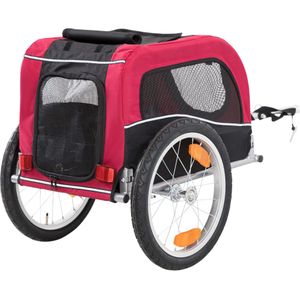 Trixie Hondenfietskar - Zwart Rood - S - <15 kg - 60x53x60/117 cm