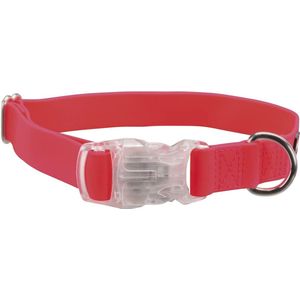 Safer Life Easy Flash Halsband met Flasher, L-XL: 40-65 cm/25 mm, neon roze
