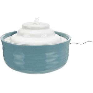 TRIXIE Elektronische waterdispenser ""Drinkfontein Vital Falls, keramiek, 1,5 l/ø 22 × 13 cm, petrol/wit"" - 24450