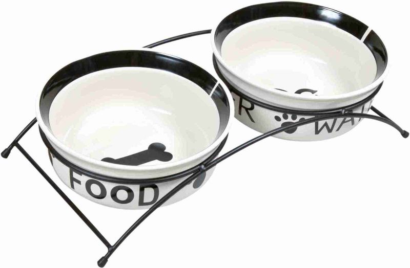 Trixie Eat on Feet Napfset mit Ständer - 2 x 1,6 l, Ø 20 cm