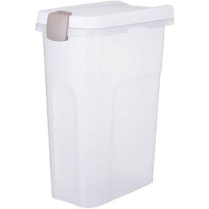 Trixie voerton luchtdicht afsluitbaar kunststof transparant wit / wit - 25 LTR 23X39X51 CM