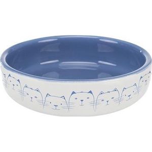 Trixie voerbak / drinkbak kat platte neus lichtblauw / wit (300 ML 15 CM)