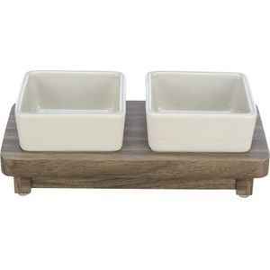 MaatShopXL | Trixie Voerbak Hond Set Citystyle Keramiek Grijs / Bruin