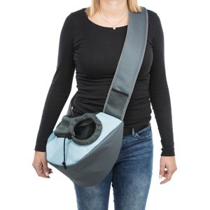 Trixie Buikdrager Sling Draagtas Hond - Lichtgrijs Blauw - 50 x 18 x 25 cm < 5kg