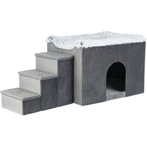 TRIXIE Hundehütte Hunde-Höhle mit Treppe, Maße Hütte: Ca. 71 x 50 x H50 cm