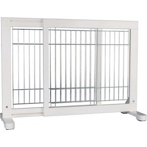 Trixie - Afsluithek - Wit - Houten - Verstelbaar 65-108 cm