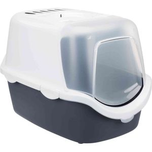 Trixie Kattenbak Vico Open Top Met Kap Blauw Grijs / Wit - 56X40X40 CM