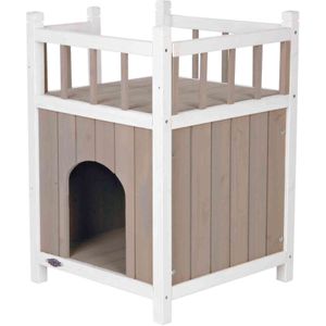 Trixie - Kattenhuis - Cat's Home - Met Balkon - Grijs/Wit - 45X65X45 cm