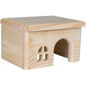 TRIXIE Nagerhaus Holzhaus aus Kiefernholz mit Flachdach