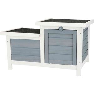 TRIXIE natura Kleintierhaus mit 2 Eingängen 70x45x43cm grau/weiß