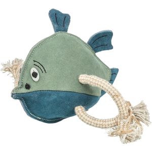 Trixie - Vis Hondenspeeltje - Leer - Katoen - 28 cm