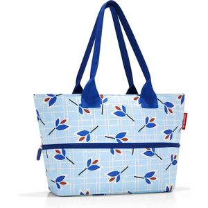 Reisenthel Shopper e1 Shopper - Schoudertas - Polyester - 12 naar 18 L - Leaves Blue Lichtblauw;Wit