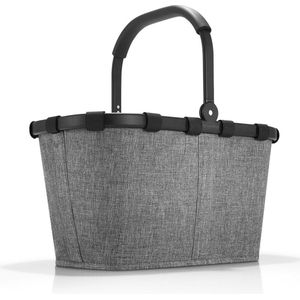 reisenthel Carrybag Twist Silver – stevige boodschappenmand met veel opbergruimte en praktische binnenzak – elegant en waterafstotend design