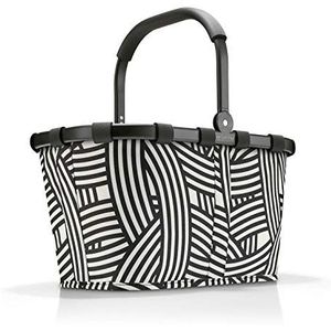 reisenthel Carrybag Frame Zebra – stevige boodschappenmand met veel opbergruimte en praktische binnenzak – elegant en waterafstotend design, zwart, Eé