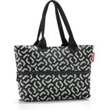 Reisenthel Uniseks shopper E1 bagage-handbagage, Signature Black, Eén maat, Uitbreidbare grote tas met handgrepen