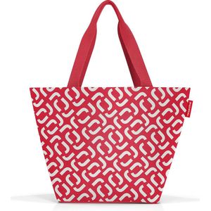 reisenthel Shopper M op-art Ruime boodschappentas en elegante handtas in één, van waterafstotend materiaal, Signature Red, Medium