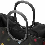 reisenthel loopshopper L frame OR7040 zwart - boodschappentas met 25 l volume - waterafstotend - B 46 x H 34,5 x D 25 cm, Frame Dots, 46x34,50x25cm, B