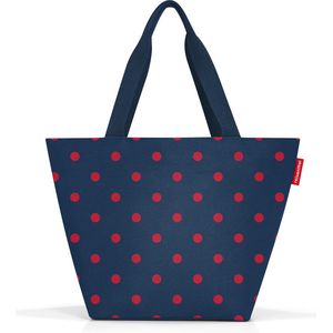 reisenthel shopper M gemengde stippen rood – ruime boodschappentas en elegante handtas in één – gemaakt van waterafstotend materiaal, rood