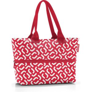 reisenthel Shopper e1 uitbreidbare boodschappentas van hoogwaardig polyesterweefsel in de kleur Signature rood – waterafstotend – afmetingen: 50 x 26,5 x 16,5-12 tot 18 liter volume