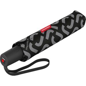reisenthel Umbrella Pocket Duomatic Compacte zakparaplu van gerecyclede PET-flessen, met grote drukknop en ergonomisch handvat, zwart, 28 x 4,5 x 5 cm, Robuuste zakparaplu