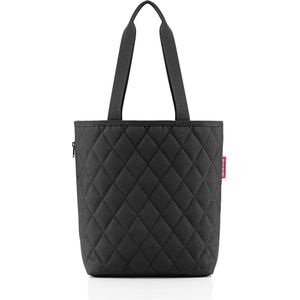 reisenthel Classic Shopper – ruime boodschappentas en mooie handtas in één – van waterafstotend materiaal, Rhombus Black, Medium