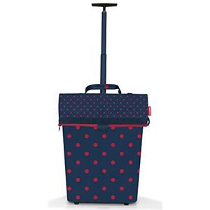 reisenthel Trolley M in Mixed Red Dots, frame: zilver - Praktische shopping trolley met veel opbergruimte en ritssluiting - van waterafstotend materiaal, kleur: gemengde stippen rood, Gemengde stippen