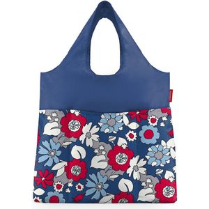 Reisenthel mini maxi shopper plus florist indigo - opvouwbare boodschappentas met aantrekkelijk design - waterafstotend, florist indigo, One Size