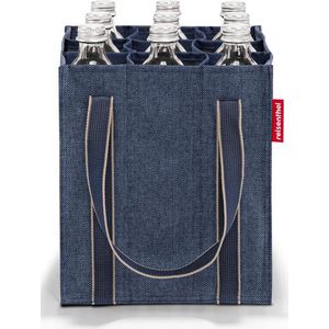 Reisenthel Bottlebag Flessentas 9 Flessen 1Ltr - 1L - Herringbone Donkerblauw