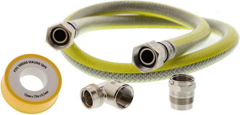 Scanpart - Aansluitset - Gasslang 1/2 - 125cm - RVS Flex PVC