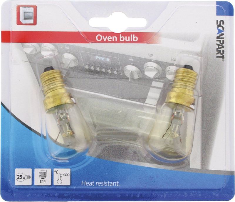 Scanpart - Ovenlamp E14 - 25W - Buis T25 - 2 Stuks