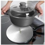 Scanpart - Inductie Adapterplaat - RVS - 22 cm - Afneembare Handgreep