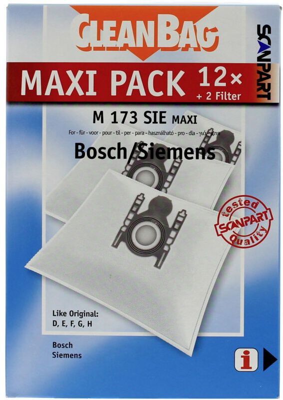 CleanBag - Stofzuigerzakken - Synthetisch - 12 Stuks - Hygiënische Sluiting