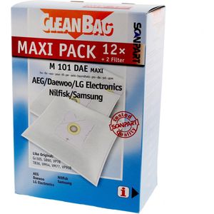 Scanpart Stofzuigerzakken Maxi Pack M 101 DAE; zoals origineel: AEG Gr.50S; Samsung VM54, VM77, VP78, VP95B; Daewoo SB90; LG Electronics TB36