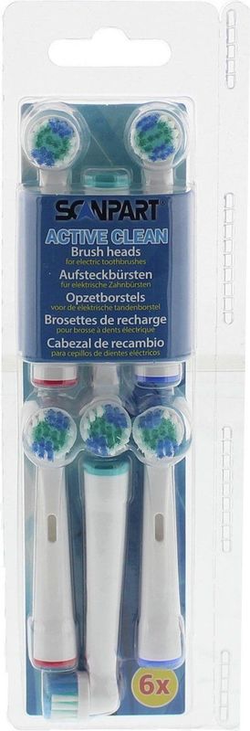 Active Clean - Opzetborstels - 6 stuks - Vergelijkbaar met Oral-B Precision Clean EB20