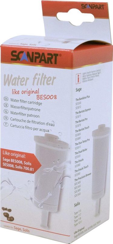 Waterfilter - Compatibel met Sage BES008 en Solis 700.81 - Alternatief - 1 stuk