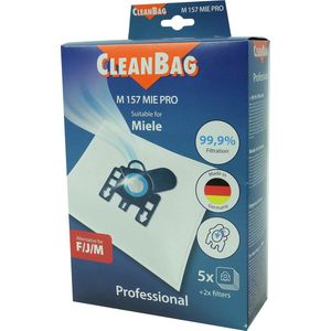 CleanBag Professional stofzuigerzakken 5 stuks - Geschikt voor Miele S241-256i, S290-S299, S300i-S399, S500-S578, S700-S799, S4000-S4999, S6000-S6999, Compact C1, Compact C2 & Complete C1 - FJM - Inclusief 2 filters - Alternatief