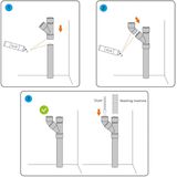 Scanpart - PVC Y-Stuk Verbindingsset - Droger Accessoire - Grijs - PVC