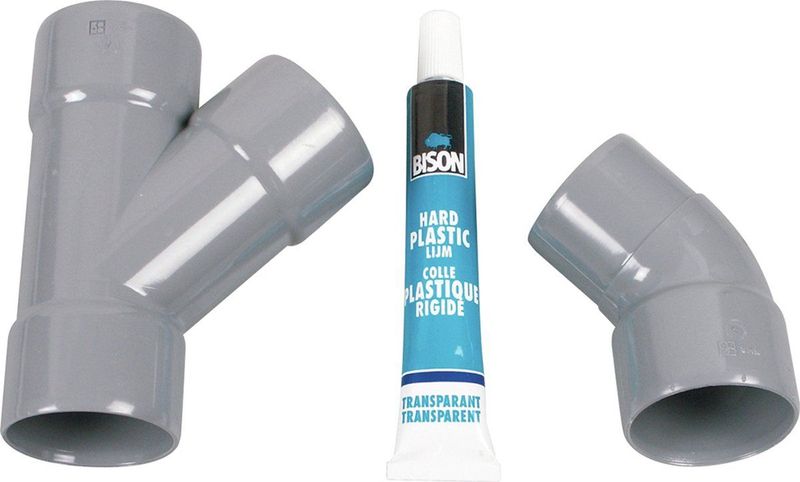 Scanpart - PVC Y-Stuk Verbindingsset - Droger Accessoire - Grijs - PVC