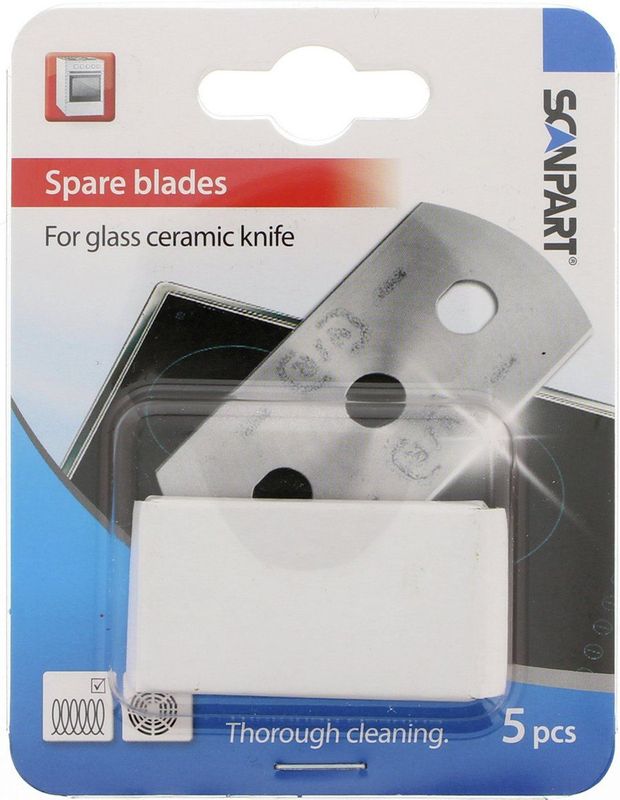 Scanpart - Vervangingsmesjes - 5 Stuks - Voor RVS Glazen Kookplaat Schraper