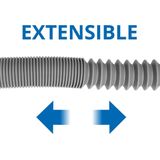Scanpart - Flexibele Afvoerslang - Grijs - Kunststof - Uittrekbaar tot 4 meter