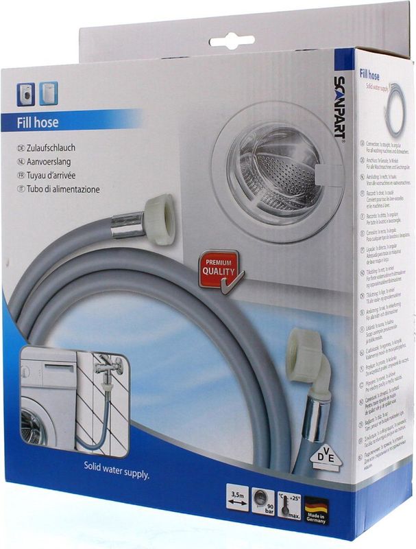 Scanpart - Aanvoerslang - Universeel - 3.5 Meter - Geschikt voor Wasmachines en Vaatwassers