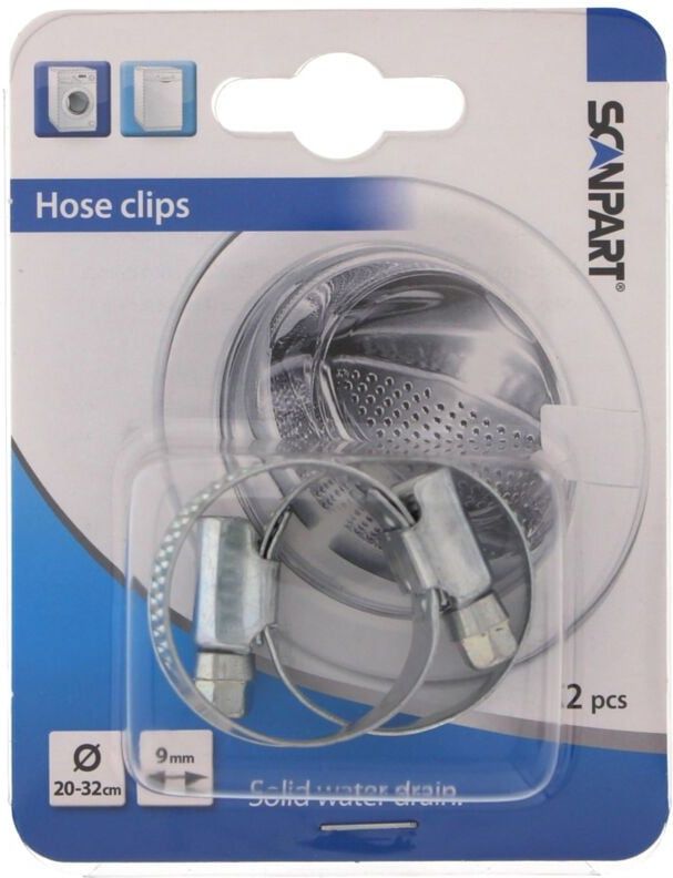 Scanpart slangklemmen 20 tot 32 mm - Geschikt voor wasmachine afvoerslang - 2 stuks