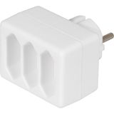 Scanpart - Verloopstekker - Wit - 3-voudig - 3x Euro - Met Randaarde - NL