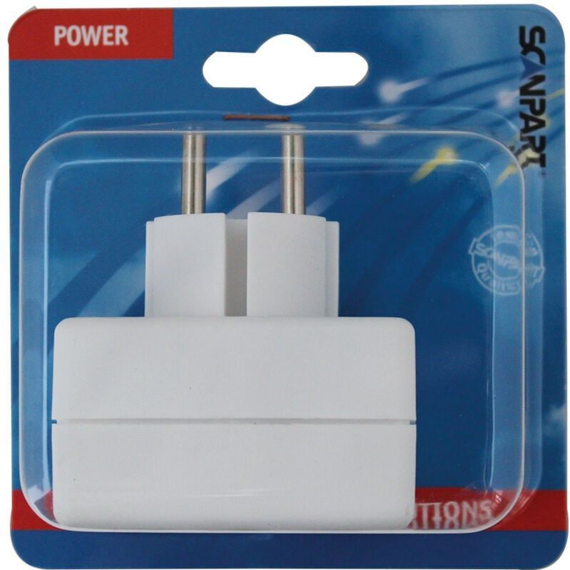 Scanpart - Verloopstekker - Wit - 3-voudig - 3x Euro - Met Randaarde - NL