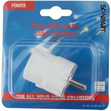 Scanpart losse stekker geaard - Voor snoer - 250 V - Recht met zij-invoer - Wit - 10A 16A