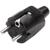 Scanpart losse stekker geaard - Voor snoer - 250 V - Recht - Rubber - Spatwaterdicht - Zwart - 10A 16A