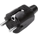 Scanpart losse stekker geaard - Voor snoer - 250 V - Recht - Rubber - Spatwaterdicht - Zwart - 10A 16A
