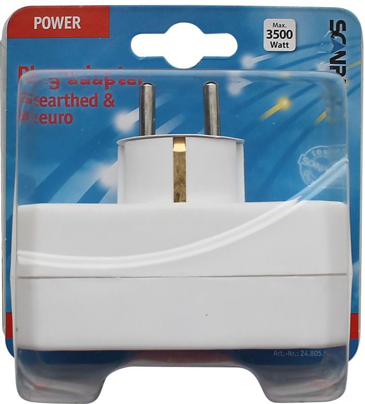 Verloopsteker - Wit - 16 A - 3680 Watt - CE TÜV GS Gekeurd